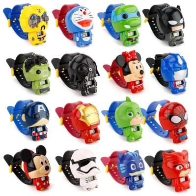 China LED Display Marvel Heroes Train Kids Watch Cartoon Children's Digital Watch for sale