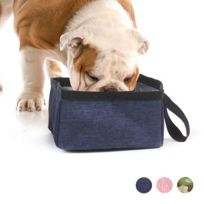 China Sustainable New Design Square Folding Pet Food Rolls Wholesale Portable Waterproof Travel Water Cloth Dog Bowl for sale