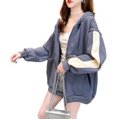 China 2020 Tongrui Autumn And Winter Fashion Washable Velvet Plus Thicken New Loose Hoodie Cardigan Women for sale