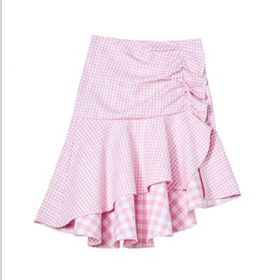 China Tongrui 2021 Spring Breathable Cotton High Waist Control Breathable Ruffled Female Summer Mini Skirt For Women for sale