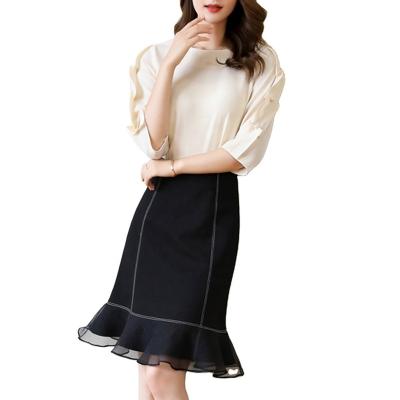 China 2020 new arrival Tong Rui high waisted plus size skirt women's clothing plus summer ruffle edge formal women's clothing for sale