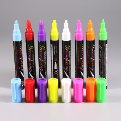 China 2020 Fashion Design Whiteboard Fine Tip 4mm Maker Erasable Pen For Poster Drawing 8 Colors Fluorescent Marker OEM/ODM for sale