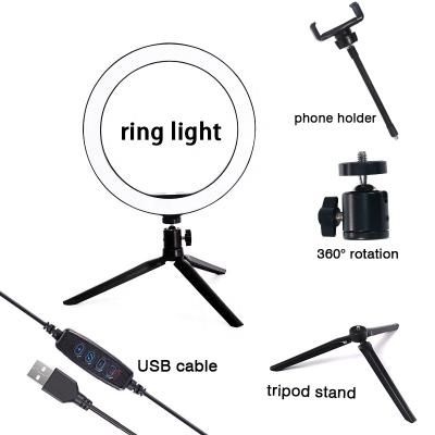 China PORTABLE Live Stream Makeup Youtube Video Photographic Selfie 10 inch Led Ring Light With Tripod Stand for sale