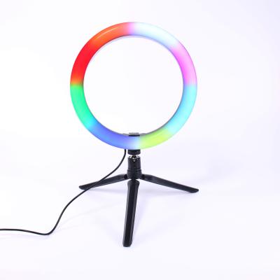 China new factory feature 100% selfie LED circle make up vlog live stream 10 inch RGB ring light with light remote control XZ-RL-10 for sale