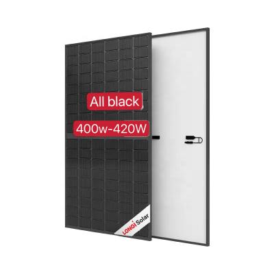 China Longi Hi-MO5 LR5 420w 400W 405W 410W 415W black solar frame and full black solar panels 400 watt solar panel price 182mmx182mm for sale