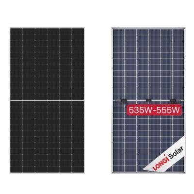 China LONGi Solar PV Module Bifacial Solar Panel Cells 550W 545W 540W 535w 555w Bifacial Solar Panel Price 182mmx182mm for sale