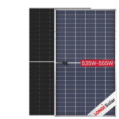 China LONGi Solar Price 550W 545W 540W 535W Double Bifacial PV Energy Glass Panel For Solar Power Generate System 182mmx182mm for sale