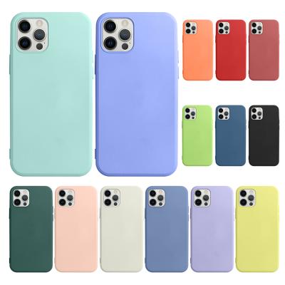 China Custom Anti-drop High Quality Colorful Silicone Phone Case For iPhone 13 12 Pro Max Soft Liquid Silicone Rubber Case Cover for sale