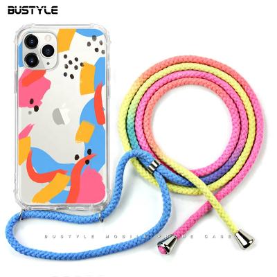 China Custom Printing Custom Cute Cute Square Army Shockproof Shoulder Strap TPU Mobile Cell Phone 2d Plastic Case For iPhone 11 6.1