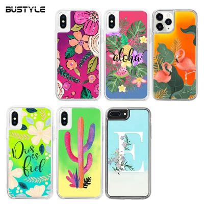 China Fashion Fashion Liquid Neon Sand Phone Case For Iphone12 Case Custom Design Quicksand Cell Phone Case For Iphone12pro Max Back Cover for sale