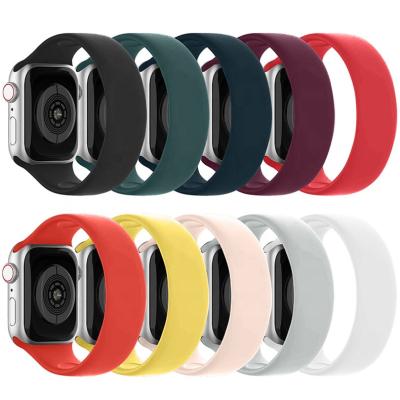 China 40mm Color Shockproof Custom Single Ring Silicone Smart Watch Bands For Apple iwatch 6 Watch Strap Organizer For Apple Watch Chain Strap for sale