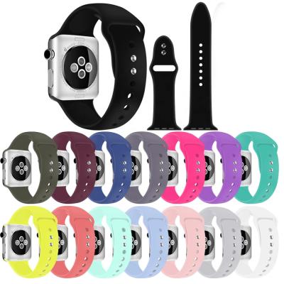 China Custom Colored Shockproof Fitness Wrist Band Silicone Logo Laser Engraving Smart Watch Band Charm For iwatch 6 Rubber Watch Strap for sale