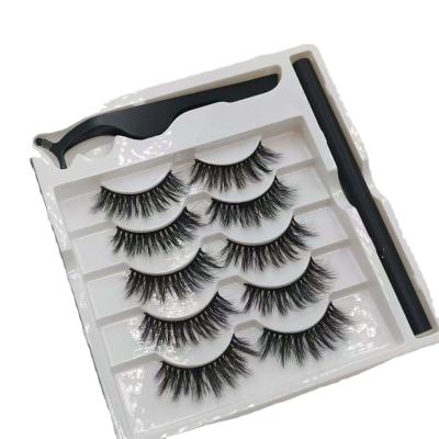 China Single application eyeliner magnetic eyelash imports faux mink eyelashes 5 pairs boxes can be customized wholesale. for sale