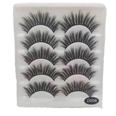 China Simple application 5pairs of imported mink like eyelash protein silk fiber eyelash cover box wholesale can be customized for sale