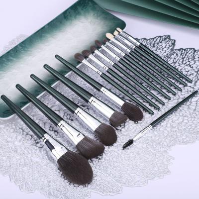 China Angular Blush 14 Pack Air Makeup Brush Set High Quality Green Powder To Repair Blemish Lip, Eyelash Comb for sale