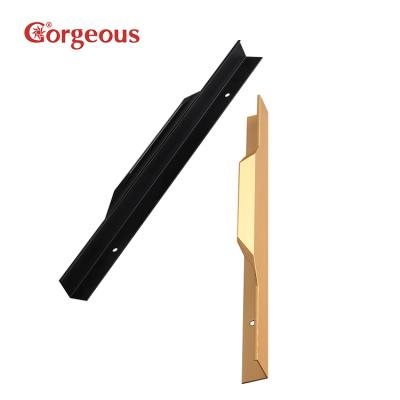 China Modern Customized Aluminum Edge Pull Finger Pull Handle Hide Furniture Handle for sale