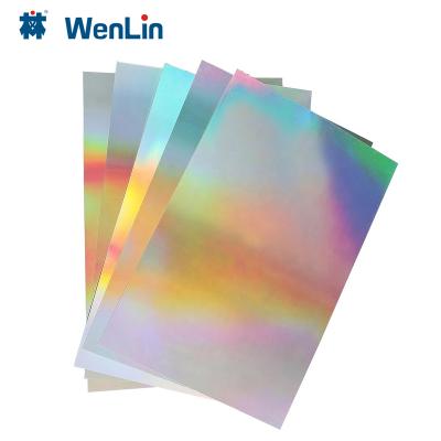 China New Arrival Moisture Proof Holographic Foil Rainbow Film PVC Sheet For Card Making for sale