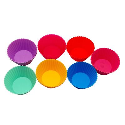 China Baking Cake Pan Baking Cups Cupcake Liners Silicone Reusable Non Stick Reusable Cake Mold Bakeware Bakeware for sale