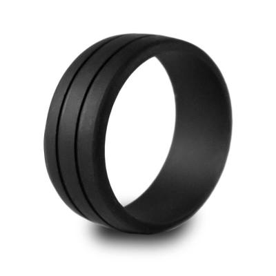 China Comfortable casual/sporty silicone wedding ring for a women elastic silicone band for sale