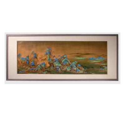 China China famous  craft in genuine leather tooling craft made by hand carving china panorama of river and mountain series NO.9 for sale