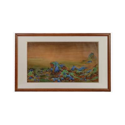 China China famous  craft in genuine leather tooling craft made by hand carving china panorama of river and mountain series NO.11 for sale