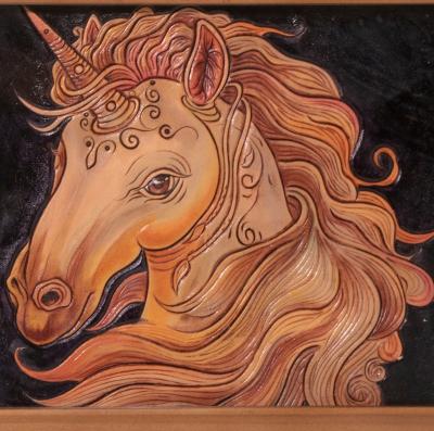 China China high quality famous  craft in genuine leather tooling craft made by hand carving with frame luxury horse series no.10 for sale