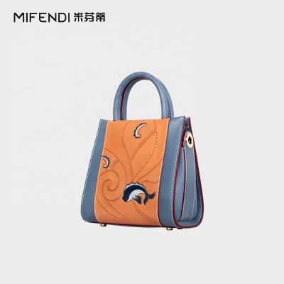 China Portable New arrival 2022 design  tooling leather craft handbag for ladIes ready to ship for sale