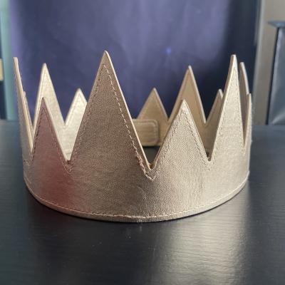 China Trendy Fashion PU Leather Crowns Hat Party Crown Hats For Adults Birthday Decoration for sale