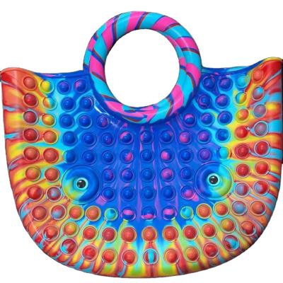 China Food Grade Silicone 2021 New I Sensory Noises Toy Gifts Square Toys Food Grade Silicone Bubble Noise Rainbow Stir T for sale