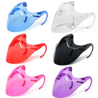 China Custom Sunglass Face Shield Anti Fog Transparent PC Plastic Face Masks Facemasks Eco-friendly for sale