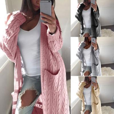 China Breathable Chunky Knit Sweater Open Front Soft Cardigan Breathable Long Sleeve Women Long Outwear Coat for sale