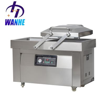 China WANHE Food Fish Vacuum Food Sealers Machine Pork Beef Rice Double Chamber Sausage Vacuum Packing Machine for sale