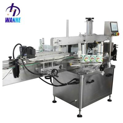 China ADLM-200 Wanhe Food ADLM-200 Automatic Vertical Double Sides Shampoo Square Oval Bottle Front And Back Labeling Machines for sale