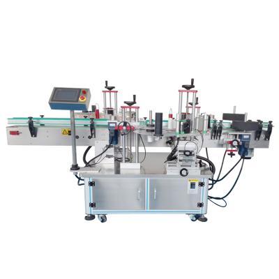 China Food Wanhe PLM-450D Automatic High-speed Flat Bottle Tapered Flask Square Double Sided Labeling Machine for sale