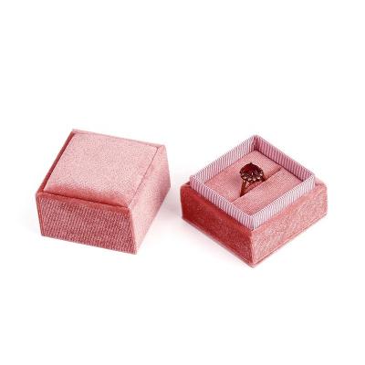 China Ring Box Custom Velvet Jewelry Storage Wedding Christmas Thanksgiving Birthday Gift Packaging Display Rack for sale