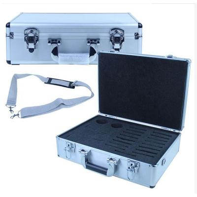 China Divider Tray Aluminum Briefcase with Large Shoulder Strap Storage Technician Tool Case for sale