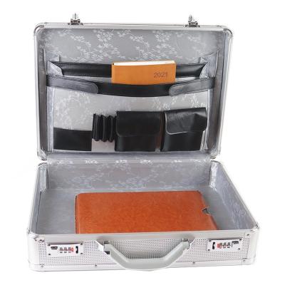 China Professional Aluminum Combination Lock Carry Case Document Holder Files Attaché Laptop Box Custom Briefcase for sale