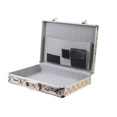 China Secret Compartment Custom Aluminum Briefcase With Compartment Feminine Carry Case Hard Leather Briefcases for sale