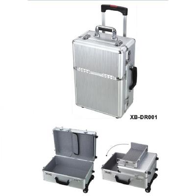 China Two Way Open Aluminum Travel Lock Case With Combination Pilot Luggage Trolley Rolling Suitcase for sale