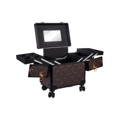 China With Drawer Maleta Para Maquiagem Barber Makeup Undercarriage Case Mirror Lit for sale