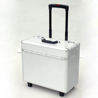 China Aluminum Alloy & ABS Aluminum Luggage Case Silver Rolled Cases Special Purpose Bags And Cases for sale