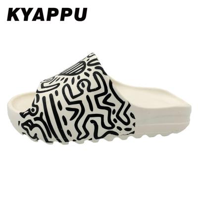 China China factory slipper Anti-slippery women and sandal summer graffiti custom yeezy print slips man beach shoes anti-slippery slide wholesale for sale