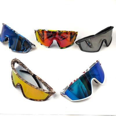 China Newest Custom Sports Sunglasses Shades UV400 Lens One Piece Oversized Women Sport Performance Sunglasses 2022 Mens Sun Glasses Motocross for sale