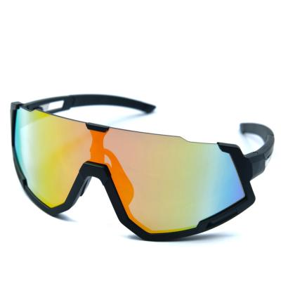 China Custom Eyewear Windproof Oversized Lens Shades Men Women One Piece Sports Ski Sunglasses for sale