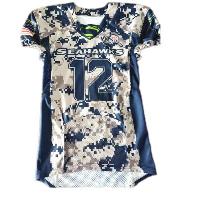 China Breathable High Quality Hand Stitched Camouflage American Football Jersey Army for sale