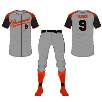 China Adult Stylish Breathable Baseball Uniform Full Set Sublimated Pants And Tank Tops for sale