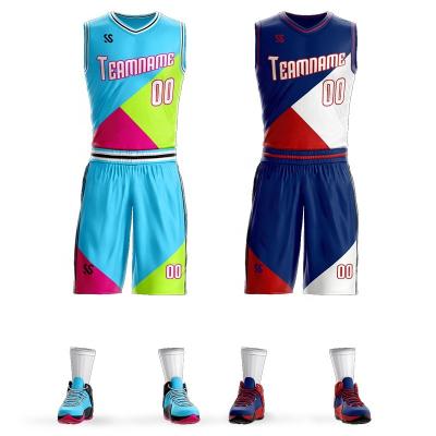 China Custom Team Twill New Tackle Basketball Uniform Antibacterial White Sublimated Design for sale