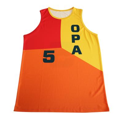 China 100% Breathable Polyester Basketball Tank Top Sublimation Logo Design Basket Ball Wears Custom Made for sale