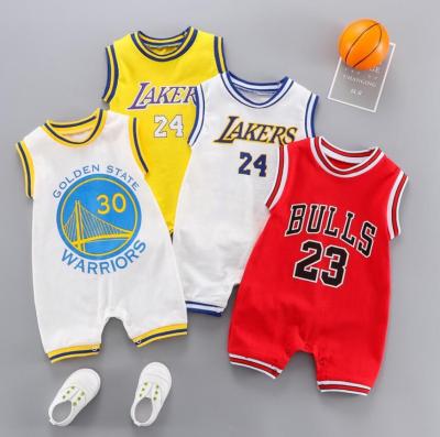 China Custom Polyester / Cotton Romper Jumpsuit Baby Infant Basketball Team Clothing for sale