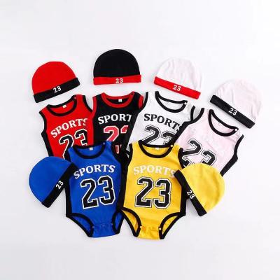 China Polyester / Cotton Kids And Infants Custom Romper Basketball Uniform Sets for sale